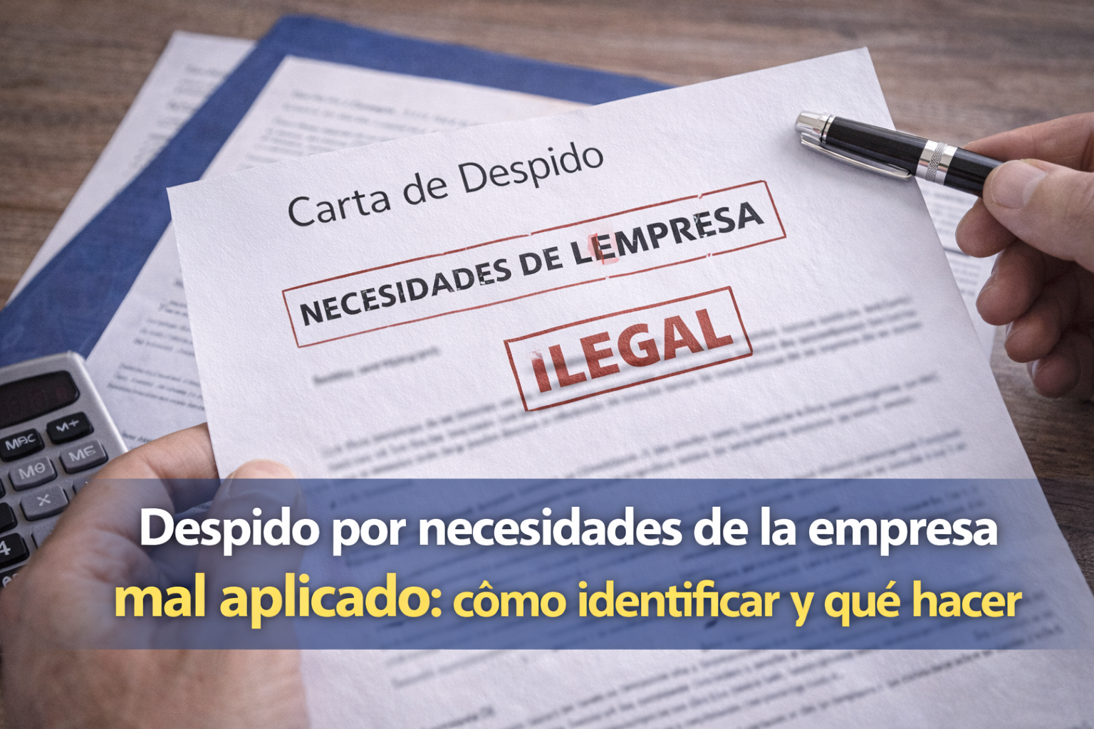 Carta de despido por necesidades de la empresa con errores legales, documento marcado como ilegal y revisión de causal de despido en Chile