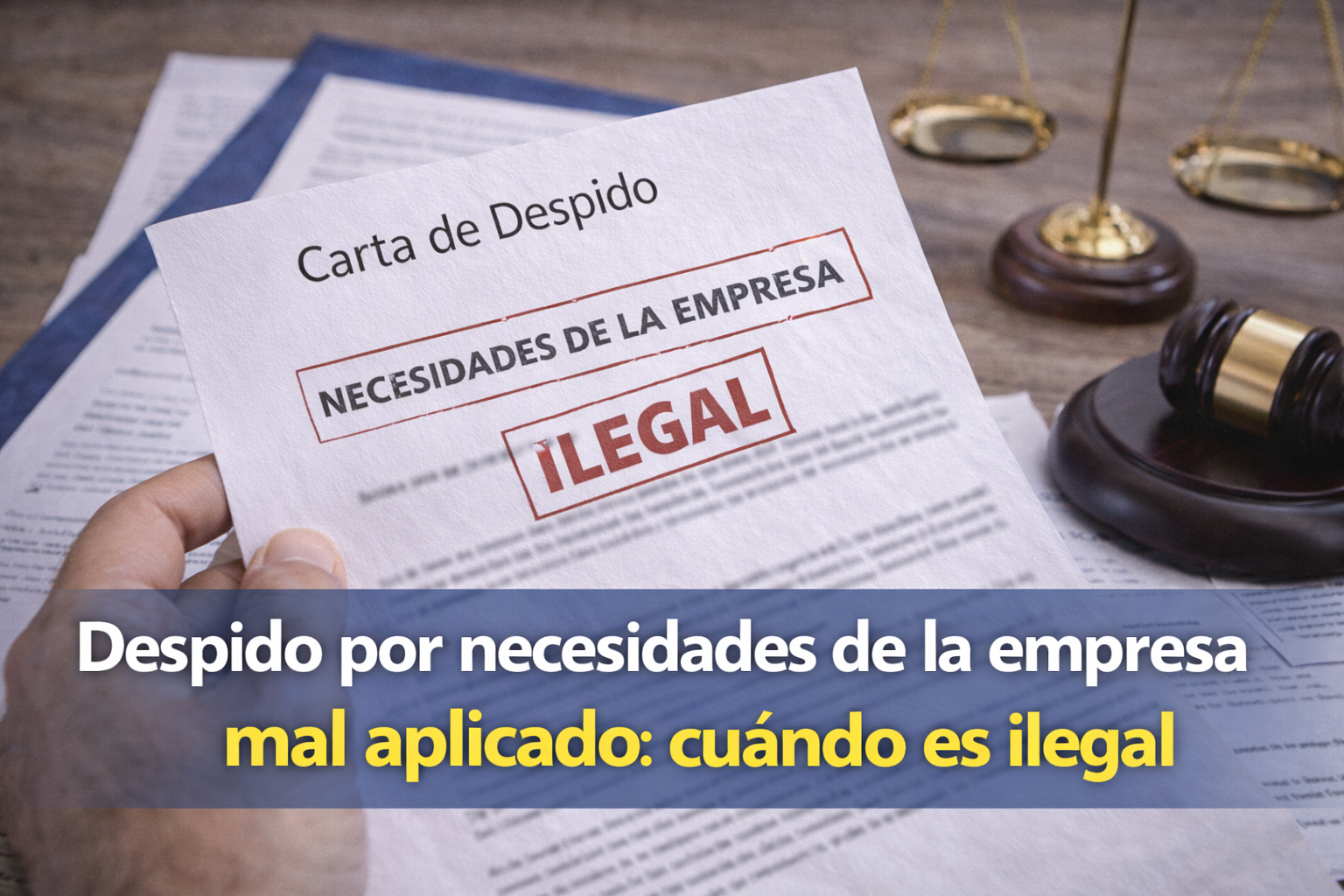 Documento de despido laboral con causal necesidades de la empresa incorrecta, revisión legal de despido mal aplicado según legislación chilena